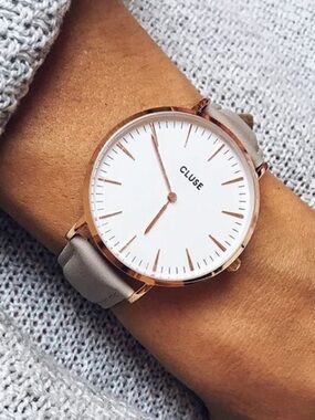 CLUSE - La Bohème Gold Watch with Taupe Leather Strap